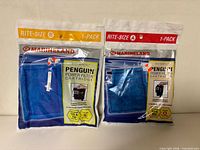Front view of both sealed Marineland Penguin filter cartridges, Rite-Size B and Rite-Size A