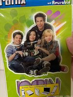 Front of sealed iCarly sticker package showing cast graphic