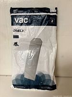 Front view of sealed Oreck vacuum bag package