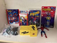 Group shot of all seven items on shelf