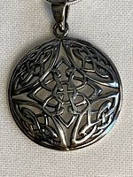 Front view of Celtic knot pendant