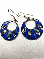 Front view of both earrings showing design and ear wires