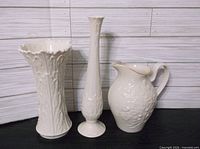 All three Lenox porcelain items side by side