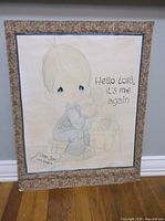 Full view of framed Precious Moments poster