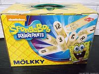 Front of boxed SpongeBob SquarePants Mölkky game
