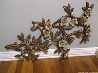 Front view of Syroco dogwood branch wall hanging