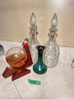 All four pieces grouped together on countertop