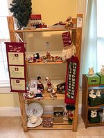 overview of all Christmas items on shelving unit
