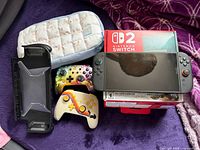 Console, controllers, case, box grouped