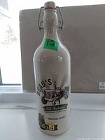 Front view showing label and closure