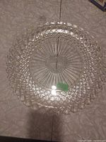 Top view of entire round cut crystal tray