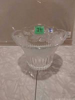 full view of vase showing shape and ribbed base