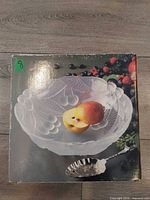 Retail box top showing image of Mikasa crystal fruit bowl and branding