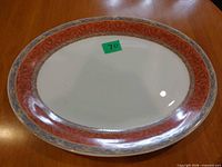 Top view of oval platter showing full border and surface