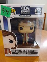 Front view of boxed Princess Leia Funko Pop #362