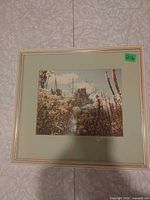 Front view of framed meadow photograph