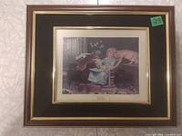 Front view of framed print with mats and frame