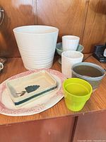 Group shot of all six items on wood surface