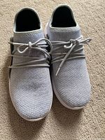 Top view of pair of grey Vessi sneakers