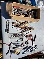 overview of all tools spread on table