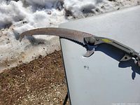 Pruner head with curved saw blade and bypass cutter