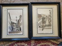 Front view showing both framed prints