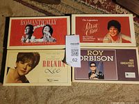 Four closed cassette box sets showing front artwork