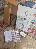 Overall lot showing lawn sign, stake, order forms, sticker sheets, postcards