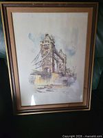 Front view of framed Tower Bridge London print
