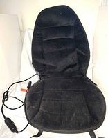 Front view of entire black heated seat cushion