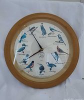 Front view of Audubon bird sound wall clock