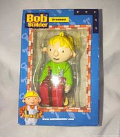 Front of boxed Bob the Builder ornament showing Wendy figure through window