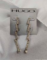 Front view of earrings on card