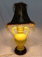 Front view of complete lamp illuminated