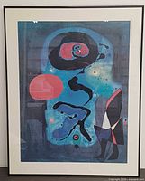 Full view of framed Joan Miró print
