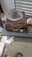 Hat resting on Bailey boxes showing overall form