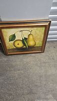 Front view of framed pear painting