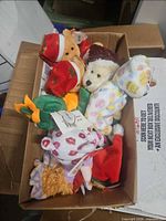 Box view showing assorted Ty Beanie Baby plush
