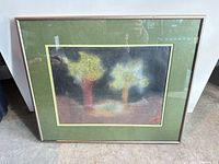 Front view of framed pastel artwork showing entire piece, mat and frame