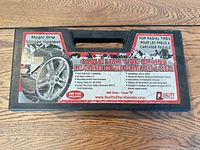 Closed carry case showing product label and branding