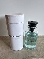 Perfume bottle and original box displayed side by side