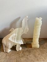 Front view of onyx elephant and totem