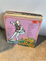 Stack of LPs front cover Another Feast of Irish Folk visible