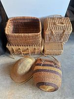 Group view of all six woven items