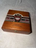 Closed top view showing branding and clasp