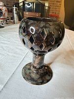 Full view of ceramic goblet on table