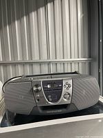 Front view of Sony CFD-V8 boombox showing speakers, controls and branding