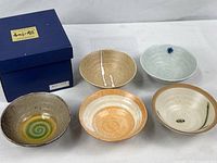 All five bowls front view with box