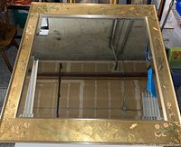 Front view showing full mirror and painted frame