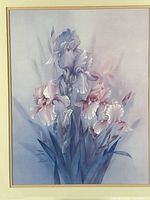 Close view of print showing iris artwork